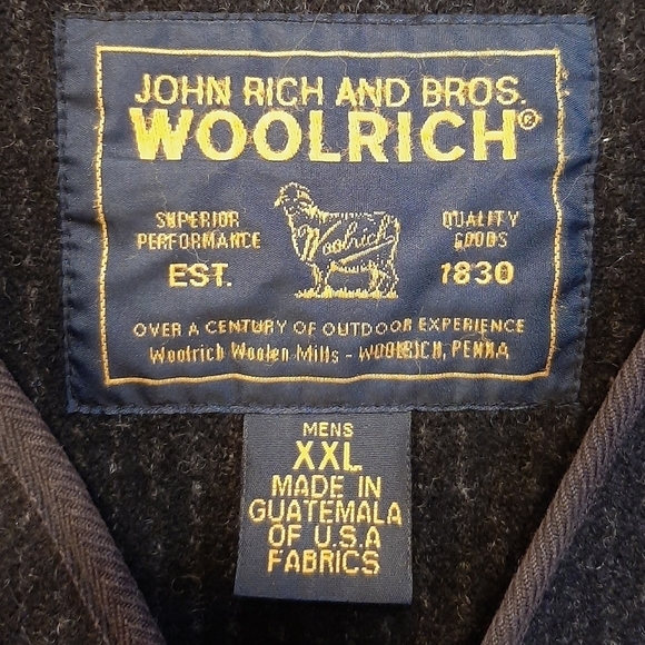 Vintage John Rich And Bros Woolrich Vest XXL Black Mackinaw Wool Hunting Utility - Picture 4 of 5